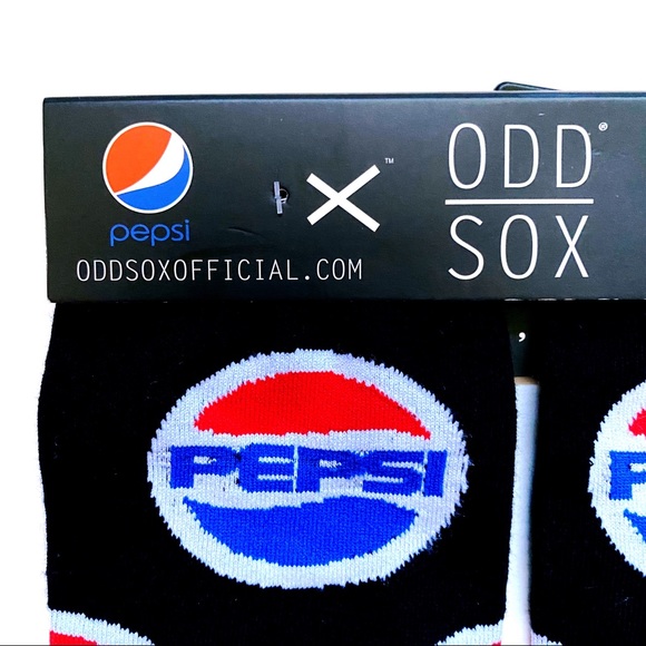 Odd Sox Pepsi Cola Soda Pop Logo Crew Socks Mens Womens Novelty Gift - Picture 2 of 7